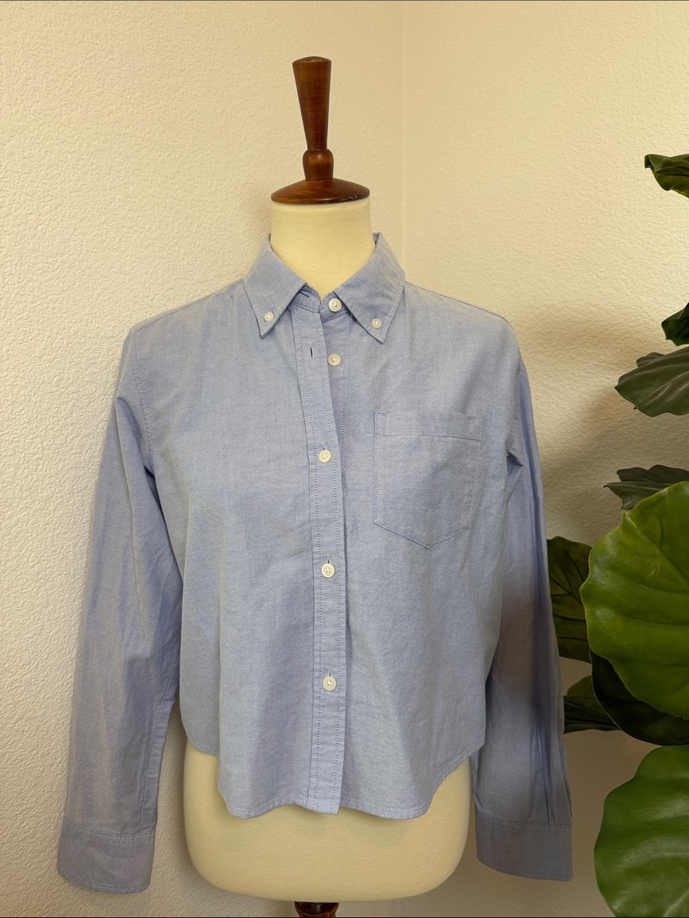 NWT GU Cropped Button Down Shirt